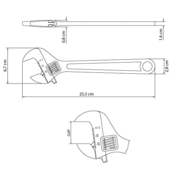 Chave Ajustável para Porcas Tramontina Inglesa 10" 28mm Corpo Forjado em Aço Carbono Cromado 4101651