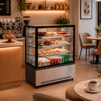 Balcão Vitrine Fria Venâncio Prime 391L Inox Ar Forçado Vidro Duplo Low-E 220V PBV10 P22561