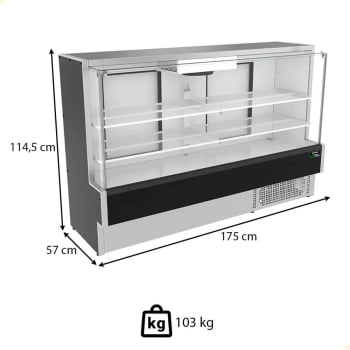 Balcão Vitrine Refrigerada Venâncio Eco-Lite 641L Ar Forçado Vidro Low-E 220V VBVEC17