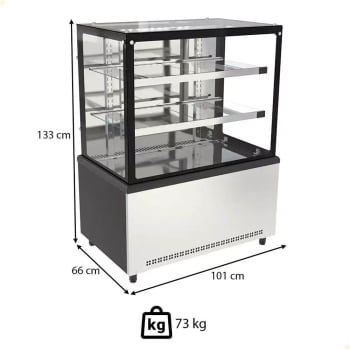 Balcão Vitrine Seca Venâncio Prime 424L Vidro Temperado Inox 100cm 220V PBV10