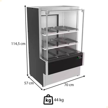 Balcão Vitrine Aquecida Venâncio Eco-Lite Standard VBVEC7 242L 220V