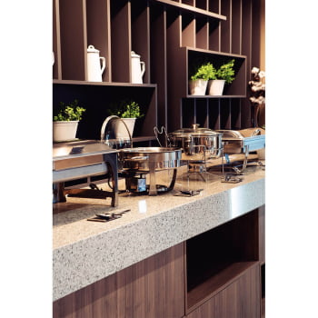 Rechaud Banho-maria Tramontina em Aço Inox 7 L com Fogareiro com Alças 61042200