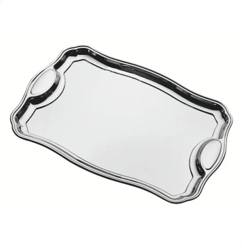 Bandeja Tramontina Classic Retangular em Aço Inox com Alças 49 x 34 cm 61440490 Bandeja Tramontina Classic Retangular em Aço Inox com Alças 49 x 34 cm 61440490