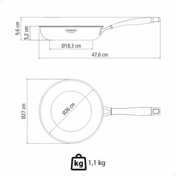 Frigideira Tramontina Grano em Aço Inox com Corpo Triplo e Cabo 26 cm 2,2 L 62155260