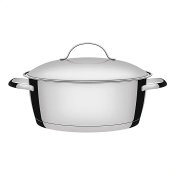Caçarola Rasa Tramontina Allegra em Aço Inox com Fundo Triplo 24 cm 4,2 L 62653240