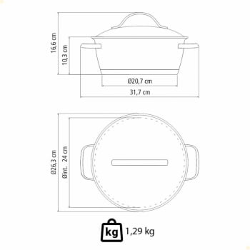 Caçarola Rasa Tramontina Allegra em Aço Inox com Fundo Triplo 24 cm 4,2 L 62653240