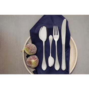 Faqueiro Tramontina Italy Aço Inox c/ Facas de Mesa Forjadas 6mm Acab. Alto Brilho 24 Peças 66932007