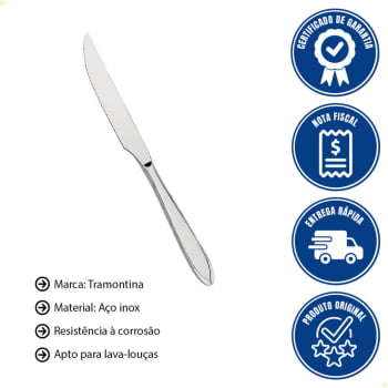 12 Facas para Churrasco Tramontina Laguna em Aço Inox 63906180