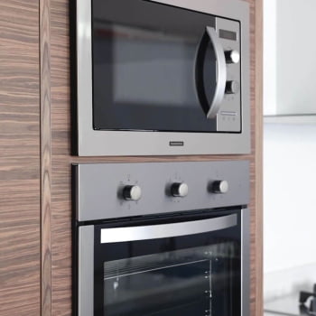 Micro-ondas de Embutir Tramontina Inox 60 25L Aço Inox Acabam. Scotch Brite 8 Funções 220v 94880006