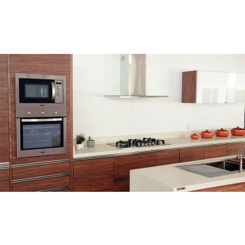 Micro-ondas de Embutir Tramontina Inox 60 25L Aço Inox Acabam. Scotch Brite 8 Funções 220v 94880006