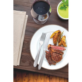 Garfo de Mesa e Faca para Churrasco Tramontina Laguna em Aço Inox 24 Peças