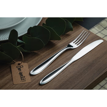 Garfo de Mesa e Faca para Churrasco Tramontina Laguna em Aço Inox 24 Peças