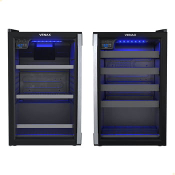 Conjunto Venax Cervejeira Blue Light E Adega Piubella preto fosco Porta Invertida 220V Conjunto Venax Cervejeira Blue Light E Adega Piubella preto fosco Porta Invertida 220V
