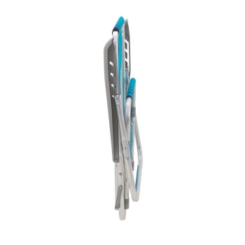 Kit 4 Cadeiras de Praia Reclinável Tramontina Bali Baixa em Alumínio Assento Azul 92900102