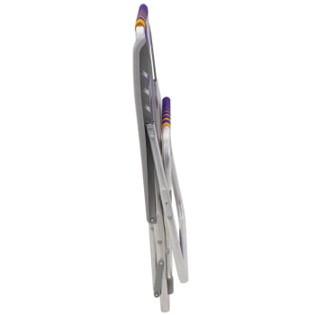 Kit 4 Cadeiras de Praia Reclin.Tramontina Bali Baixa em Alumínio Assento Roxo e Amarelo 92900103