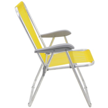 Kit 2 Cadeiras de Praia Tramontina Creta Master em Alumínio com Assento Amarelo 92900200