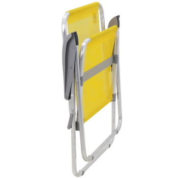 Kit 2 Cadeiras de Praia Tramontina Creta Master em Alumínio com Assento Amarelo 92900200