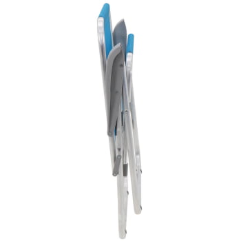 Kit 2 Cadeiras de Praia Tramontina Creta Master em Alumínio com Assento Azul Cristal 92900201