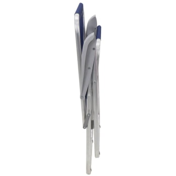 Kit 2 Cadeiras de Praia Tramontina Creta Master em Alumínio com Assento Azul Escuro 92900202