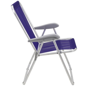 Kit 2 Cadeiras de Praia Tramontina Creta Master em Alumínio com Assento Roxo 92900203