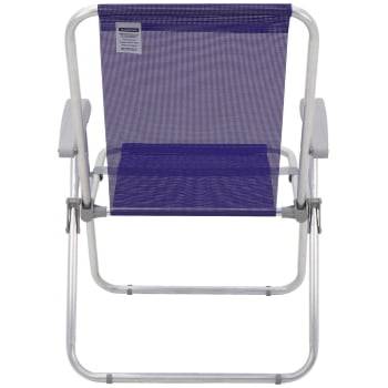Kit 2 Cadeiras de Praia Tramontina Creta Master em Alumínio com Assento Roxo 92900203