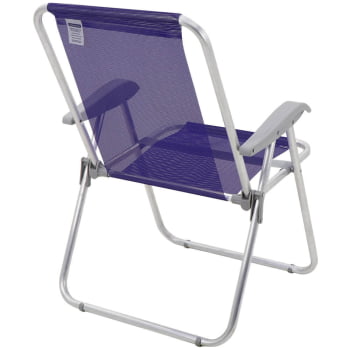 Kit 4 Cadeiras de Praia Tramontina Creta Master em Alumínio com Assento Roxo 92900203