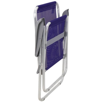 Kit 4 Cadeiras de Praia Tramontina Creta Master em Alumínio com Assento Roxo 92900203