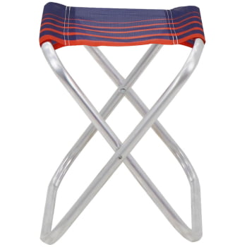 Kit 4 Banquetas de Praia Tramontina Fiji em Alumínio com Assento Azul Escuro e Laranja 92900300