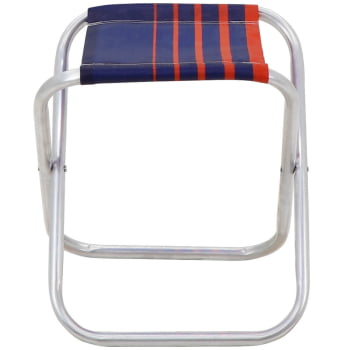 Kit 4 Banquetas de Praia Tramontina Fiji em Alumínio com Assento Azul Escuro e Laranja 92900300