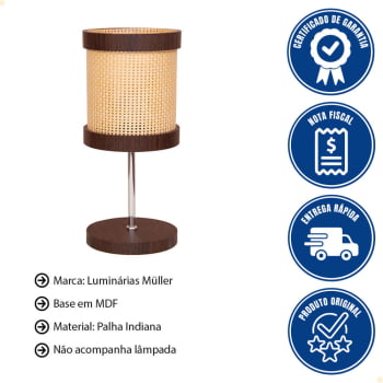 Abajur Muller Straw Mini Imbuia G9 Led 2500IB