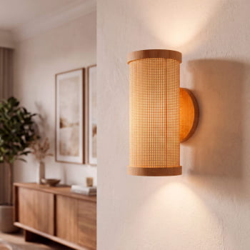 Arandela Muller Straw Duo Palha Natural G9 Led 2512NA