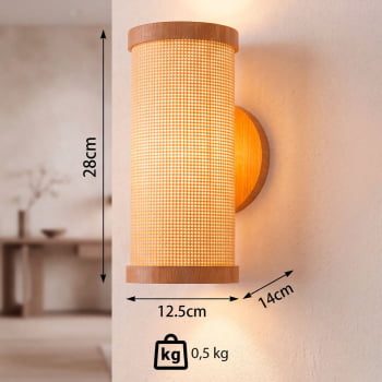 Arandela Muller Straw Duo Palha Natural G9 Led 2512NA