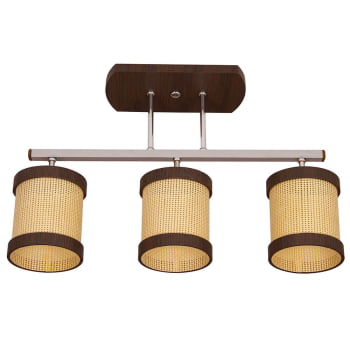 Luminária Muller Trilho Straw Imbuia G9 Led 3 Lâmpadas 2563IB