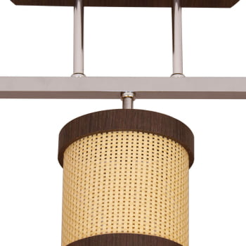 Luminária Muller Trilho Straw Imbuia G9 Led 3 Lâmpadas 2563IB