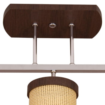 Luminária Muller Trilho Straw Imbuia G9 Led 3 Lâmpadas 2563IB