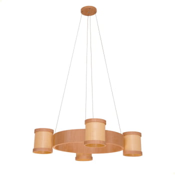 Lustre Muller Straw Roda Natural G9 Led 4 Lâmpadas 2574NA