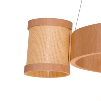 Lustre Muller Straw Roda Natural G9 Led 4 Lâmpadas 2574NA