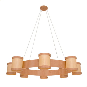 Lustre Muller Straw Roda Natural G9 Led 8 Lâmpadas 2578NA