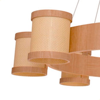 Lustre Muller Straw Roda Natural G9 Led 8 Lâmpadas 2578NA