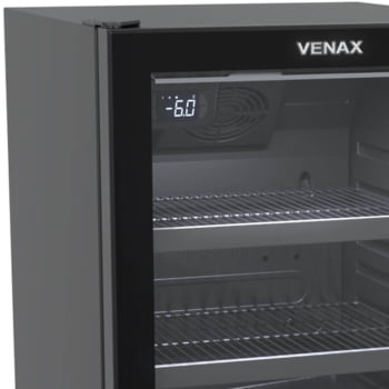 Cervejeira de Embutir Venax Top Light In 100L Preto Fosco Led Branco Porta Invertida de Vidro 127V