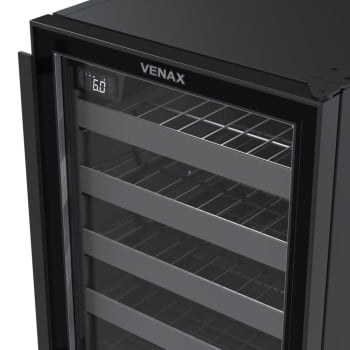 Adega de Embutir Venax Cave In 100L 24 Garrafas Preto Fosco Porta de Vidro Led Branco 220V 27717