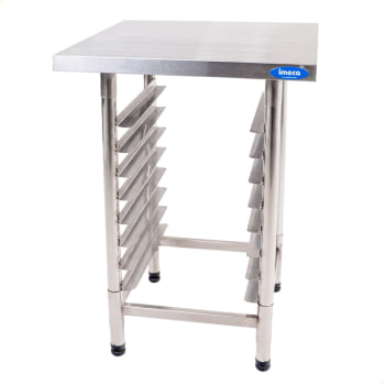 Mesa Com 8 Cantoneiras Imeca Em Aço Inox 430 60x60 cm Desmontada Mesa Com 8 Cantoneiras Imeca Em Aço Inox 430 60x60 cm Desmontada