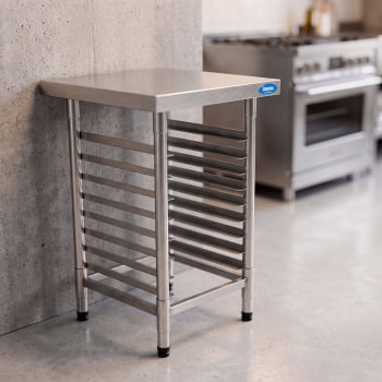 Mesa Com 8 Cantoneiras Imeca Em Aço Inox 430 60x60 cm Desmontada