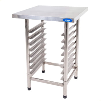 Mesa Com 8 Cantoneiras Imeca Em Aço Inox 430 60x60 cm Desmontada