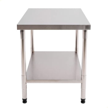 Mesa Com Prateleira Lisa Imeca Em Aço Inox 430 90x60 cm Desmontada 7596