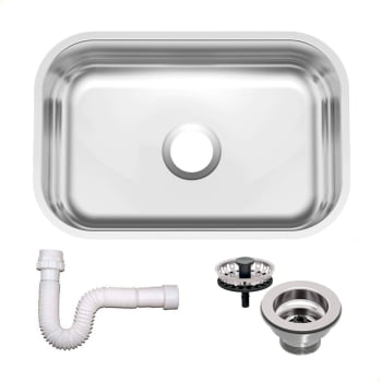 Cuba Tramontina Lavínia 47x30 cm Standard em Aço Inox Polido 47 BL com Válvula e Sifão 94083556 Cuba Tramontina Lavínia 47x30 cm Standard em Aço Inox Polido 47 BL com Válvula e Sifão 94083556
