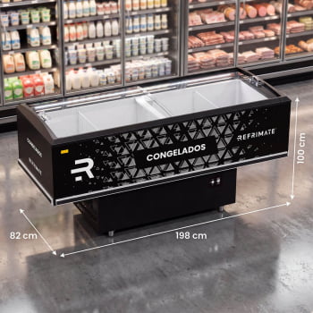 Ilha Expositora Refrimate Vanguard Top 2000 Com Iluminação LED 520 Litros EIVT2000 220V
