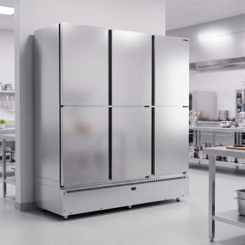 Mini Câmara Comercial Resfriados 6 Portas Refrimate Em Aço Inox 1152 Litros 220V MC6P MCR
