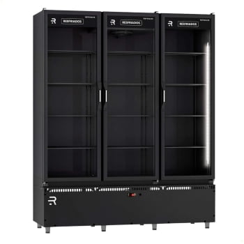 Auto Serviço 3 Portas Refrimate Para Frios e Laticínios Preto Com LED 220V ASVR3P