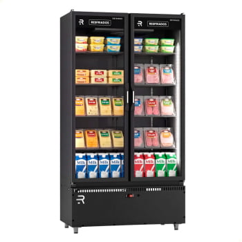 Auto Serviço 2 Portas Refrimate Para Frios e Laticínios Preto Com LED 220V ASVR2P Auto Serviço 2 Portas Refrimate Para Frios e Laticínios Preto Com LED 220V ASVR2P